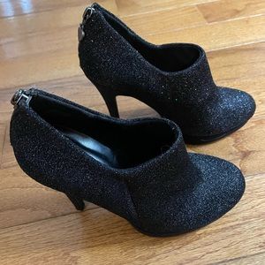 Call it Spring Black Sparkle Platform Heels Size 6